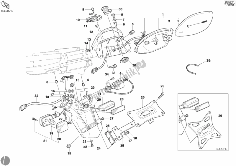 Todas las partes para Luz De La Cola de Ducati Supersport 1000 SS 2004